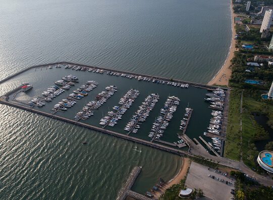 Seaport with lots of boats