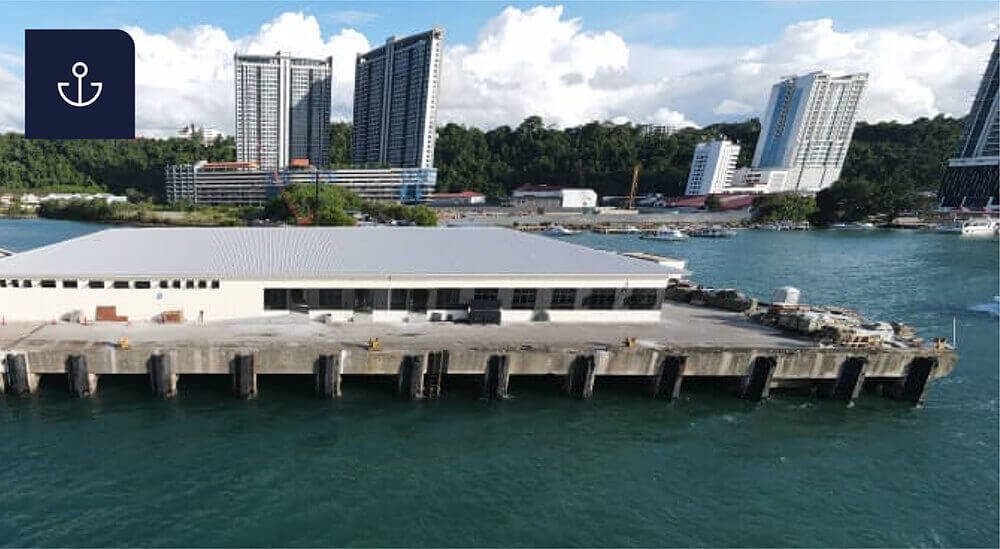 Seaport and buildings